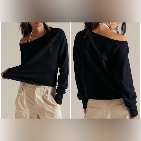 Free People Tops - NWOT Free People We The Free Jess Long Sleeve - black - Large, XL